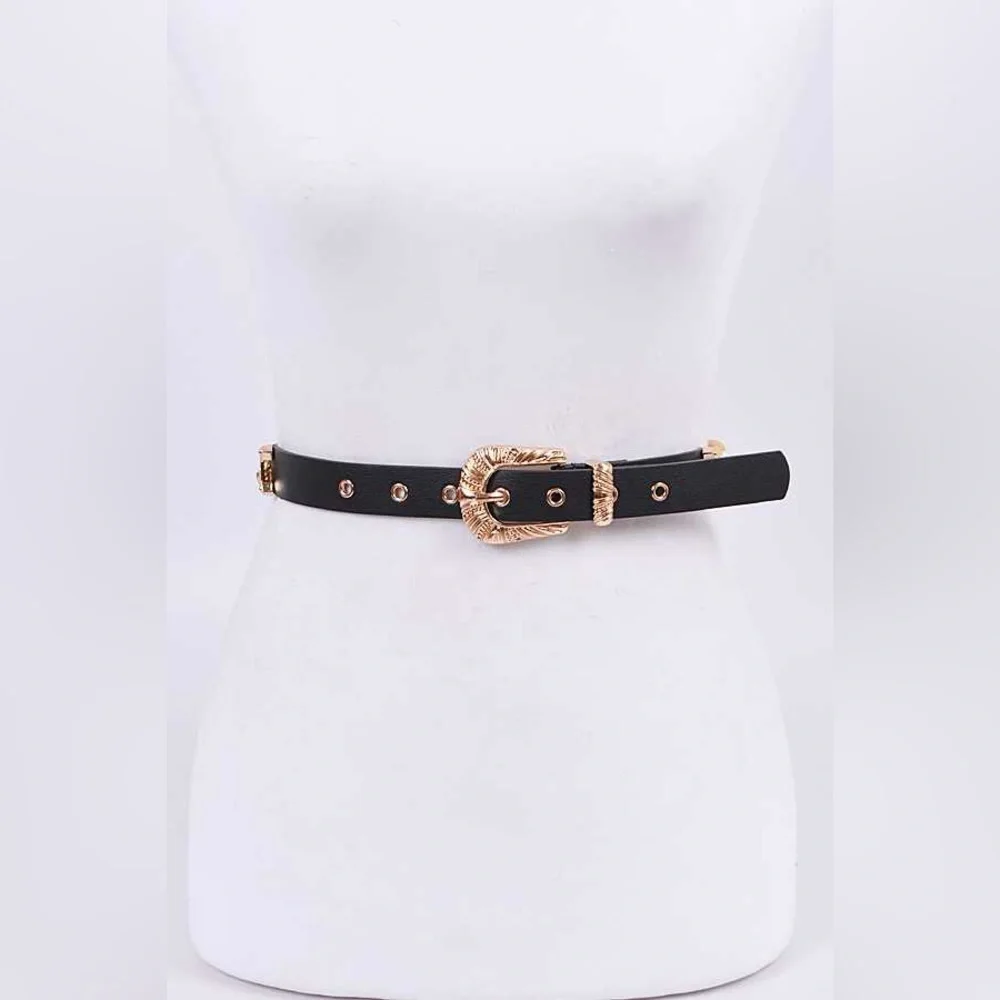 Vegan Leather Chain Statement Belt
